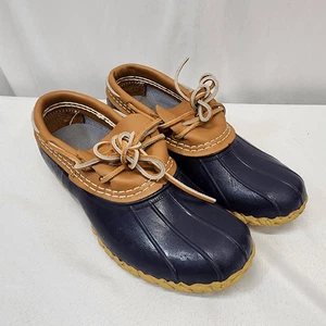 L.L.Bean 6 Stivali Donna Bean, Gomma Mocs Pelle Navy - Foto 1 di 5