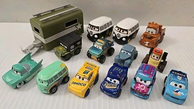Disney Pixar Cars Mini Racers Lote de 14 Piezas McQueen Mater Sarge Fillmore  Foto 1 de 4