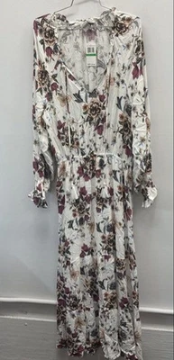 American Rag Cie Women's White Floral Poetic Petals Long Sleeve Maxi Dress L NWT - Image 1 of 4