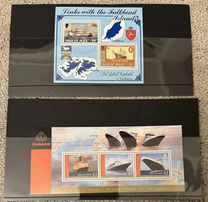 2 Sets IOM Mint Postage Stamps. (Ocean Liners & Links With Falkland Islands) - Picture 1 of 3