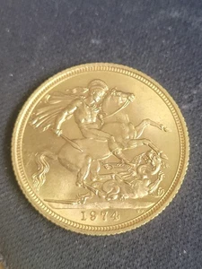 Goldmünze 1 Sovereign "Elisabeth II" Diadem 1974 - Bild 1 von 4