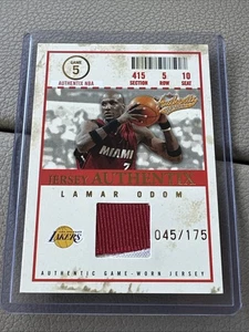 Lamar Odom 2004-05 Fleer Authentix #JA-LO Game Used Patch 045/175 Lakers/Heat - Bild 1 von 2