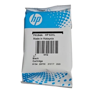 Oryginalny wkład atramentowy OEM HP 63XL czarny (F6U64A) - nowy zapieczętowany - bez pudełka - Zdjęcie 1 z 4