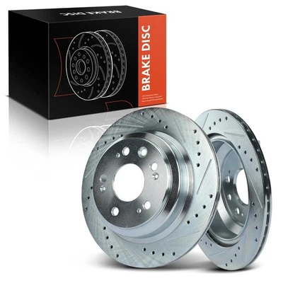 Drilled Brake Rotor for Acura RL 2005 2006 2007 2008 2009 2010 2011 2012 Rear - Image 1 of 4