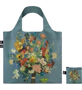 LOQI Vincent Van Gogh - VGM 50th Anniversary Bouquet/Flower Pattern Blue Canvas  - Picture 1 of 5