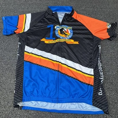 Camiseta de ciclismo Primal para hombre XL negra azul 24 horas en el cañón cremallera completa 2016 Foto 1 de 4