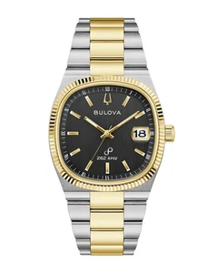 Bulova 98B458 Super Seville Black Dial Sapphire Quartz Stainless Steel Watch - Picture 1 of 4