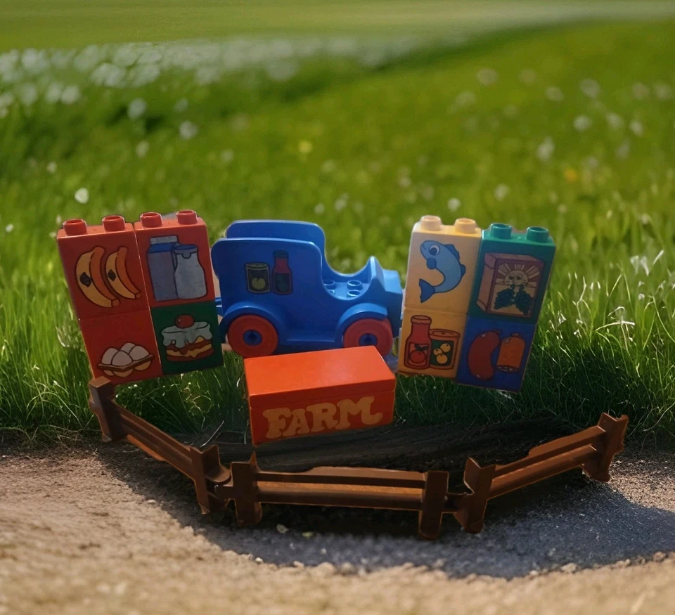 Lego Duplo Playville furgoneta de reparto azul - bloques de comida - cerca y letrero de granja Foto 1 de 4