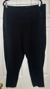 Eileen Fisher L schwarz kurze Hose Damen Reißverschlusstaschen Pull-On Tencel Stretch Strick - Bild 1 von 7