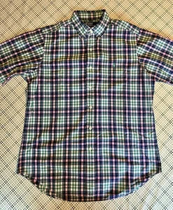 Ralph Lauren Shirt Check Short Sleeve Classic Fit Size Medium - Picture 1 of 24