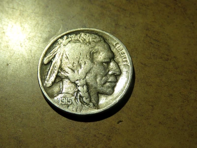 Nice Original 5/6 Horn & Full Liberty VF/XF 1915s Buffalo Nickel K1 - Image 1 of 2