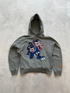 KENZO Grey Tiger Cerberus Hoodie Sweatshirt Mens M Big Logo - Picture 1 of 17