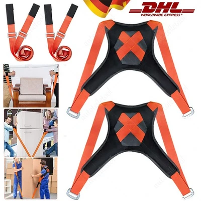 4Stk Tragegurte Umzug 2 Person Tragegurt Transportgurt Hebegurt Möbel Tragegurte - Bild 1 von 4