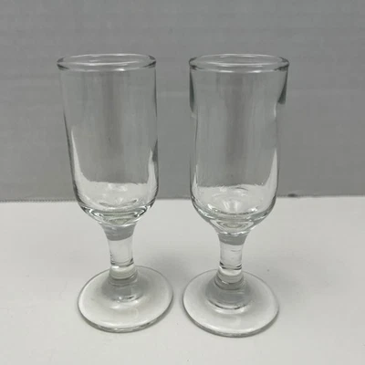 2-Piece Clear Glass Cordial Liqueur Glass Set Stemmed Two-Piece - Image 1 of 4