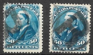 Canada 1893 50¢ Victoria, fine used. Unitrade #47. - Picture 1 of 2