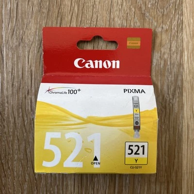 GENUINE Canon PIXMA CLI-521Y  Colour Ink Cartridge  *NEW / SEALED* - Image 1 of 3