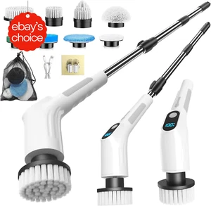 Electric Spin Scrubber 10-in-1 Cordless with 8 Brush Heads 420RPM Waterproof - Picture 1 of 12