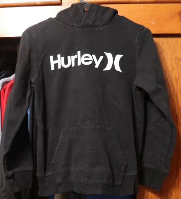 Hurley One And Only Fleece Hoodie Pullover Black Youth Boys Medium YM 10/12 - Image 1 of 4