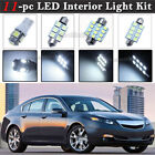 11-Pc White 6K Led Car Interior Light Bulbs Package Kit Fit 2004-2008 Acura Tl