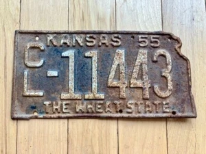 1955 Kansas License Plate - Picture 1 of 4