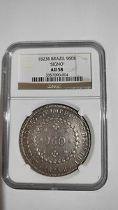 Brazil 1823R 960 Reis SIGNO NGC AU58 - Picture 1 of 2