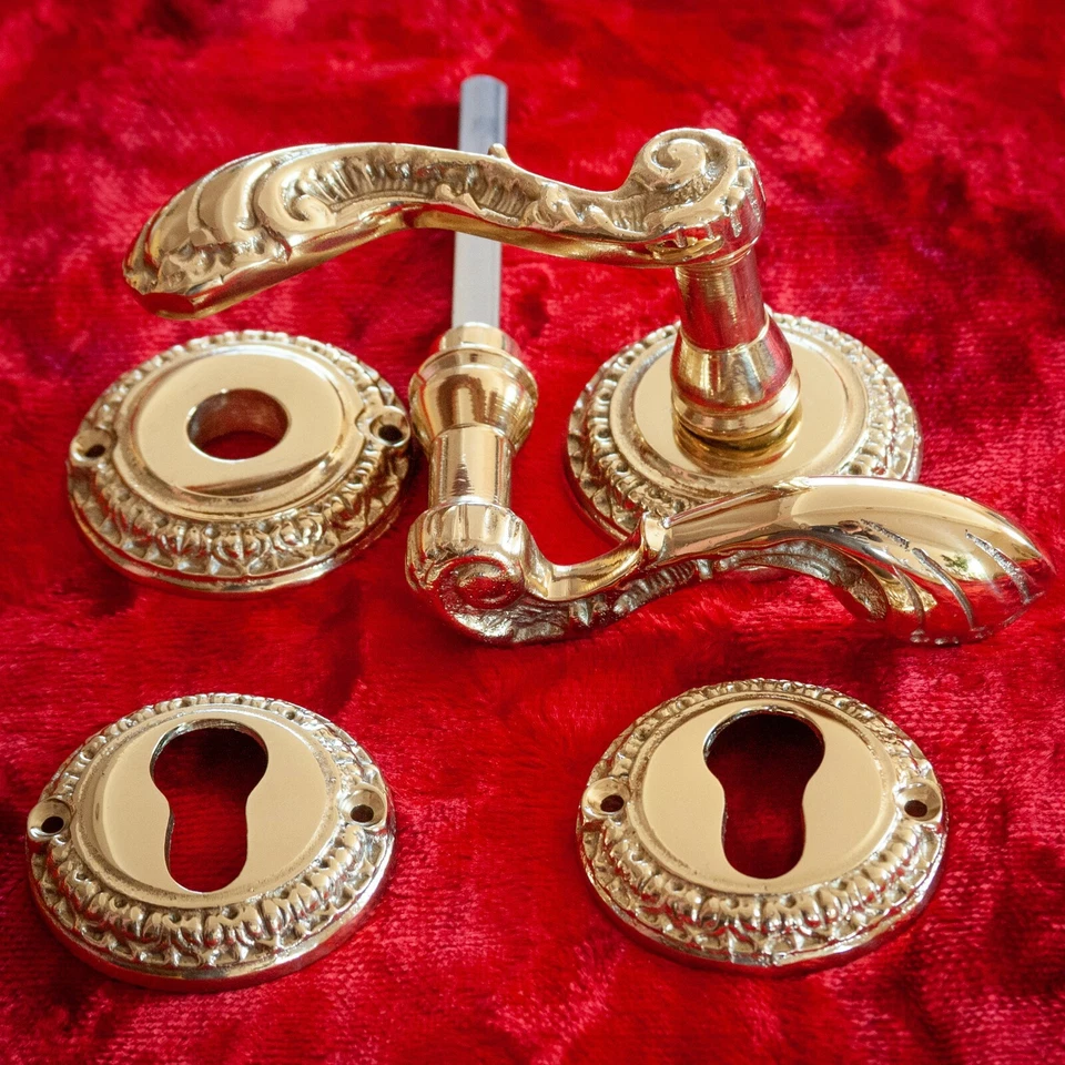 Türdrücker Türgriff Klinke Türbeschlag PZ 105+Ø60mm aus Massiv Messing #K14PZ - Bild 1 von 1