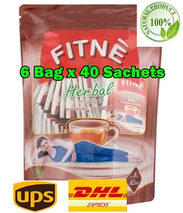 FITNE Herbal TEA Detox Drink Laxative Herbs Diet Body Slimming 40 Teabags X 6 - Picture 1 of 16