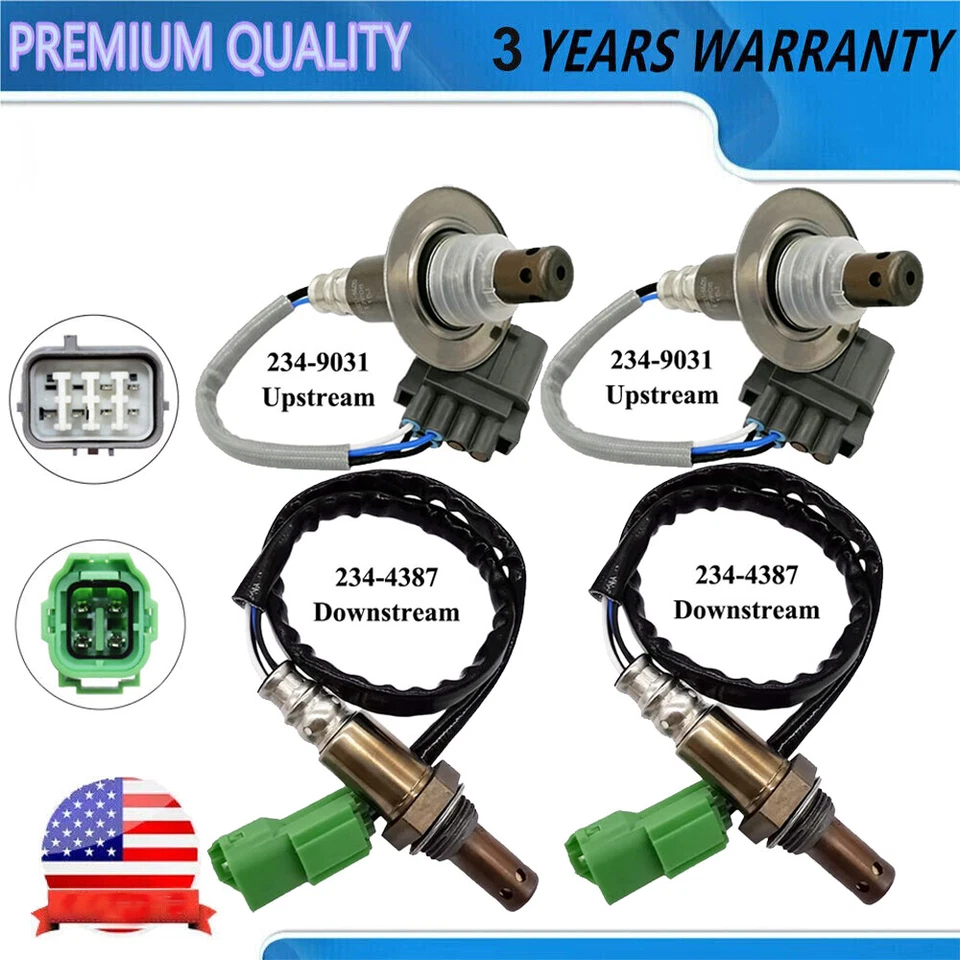 For 2007 2008 Suzuki Grand Vitara 2.7L V6 4pcs Oxygen Sensor Upstream+Downstream - Image 1 of 4