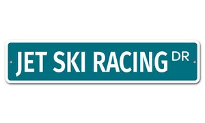 6386 SS Jet Ski Racing 4" x 18" Novelty Street Sign Aluminum - Picture 1 of 2