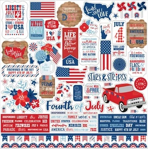 Echo Park - America 12x12 Element Sticker Scrapbook Journal Planner Fireworks - Picture 1 of 1