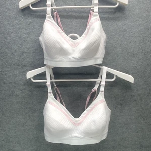 2 Triumph Triaction Free Motion N EX Non-wired Sports Bra US 34C White Pink - Picture 1 of 7
