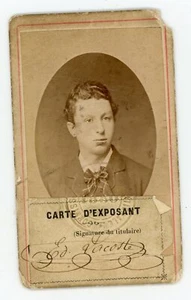 PHOTO CDV photographie exposition nationale 1880 Tournai Belgique, exposant - Picture 1 of 2