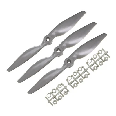 RC Propellers CW 9x4.5 Inch 2-Vane for Airplane Gray 3Pcs with Adapter Rings - Image 1 of 4