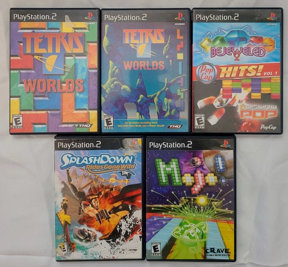 Tetris World Variant Splashdown Mojo Pop Cap Hit PlayStation Ps2 Game Bundle Lot - Image 1 of 4