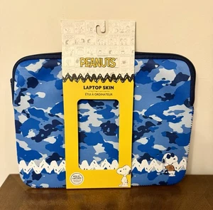 NEW🥜Peanuts Snoopy Blue Camo Joe Cool 13” Laptop Skin 💻 Tablet Case 🐶 Kawaii - Picture 1 of 6
