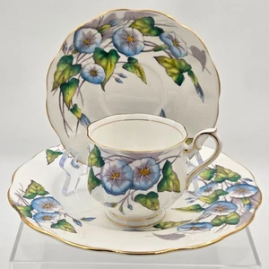Royal Albert Flower Month Footed Cup and Saucer Set with Salad Plate Bone China - Picture 1 of 16