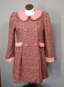 Modcloth Babydoll Tweed Pink Jacket Coat Size XL - Picture 1 of 16