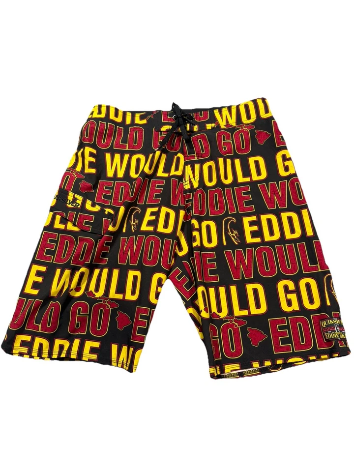 Pantalones Cortos Quicksilver Hawaii Eddie Aikau WOULD GO Estampado Completo Surf Talla 32 Foto 1 de 4