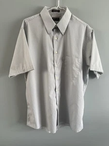 Pre-Owned Arrow Light Gray Men's Button Up Short Sleeve Dress Shirt  - Picture 1 of 3