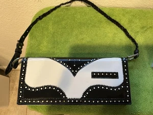 Vintage Christian Dior D Trick Wingtip Patent Leather Handbag Purse Read - Picture 1 of 22