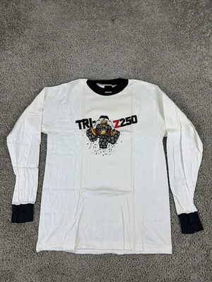 Camisa Yamaha Vintage Para Hombre Grande Tri-Z 250 Blanca Manga Larga Timbre Gráfico Años 80 Foto 1 de 4