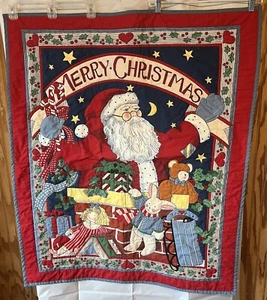 Weihnachtsmann gesteppte Türverkleidung Banner Deko Wandbehang Weihnachten - Bild 1 von 9