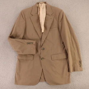 VINTAGE Hopsack Jacket M Brown Cotton Polyester Blazer Sport Coat Oakton 40L - Picture 1 of 20
