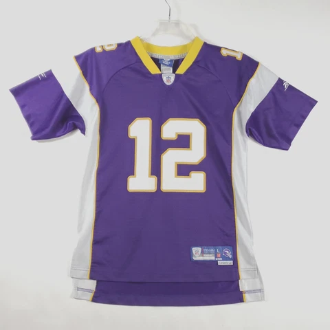 Minnesota Vikings Percy Harvin #12 Womens Jersey Large Purple Reebok Onfield Cover