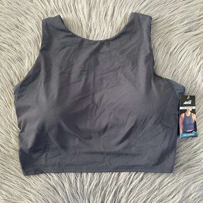 Sujetador deportivo corto inalámbrico Avia para mujer talla grande (D-DD) gris que absorbe la humedad Foto 1 de 4