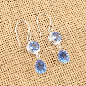 Orecchini in argento sterling 925 con pietra preziosa tanzanite gioielli fatti a mano regalo per - Foto 1 di 3