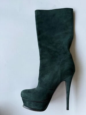 Botas de plataforma de cuero verde YSL Yves Saint Laurent talla 36,5 EUR Foto 1 de 4