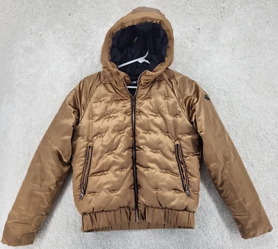 The North Face Girls Jacket gold color zip up L/G 14/16 quilted - Image 1 of 4