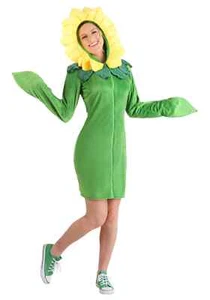 Women's Flower Hoodie Dress - Picture 1 of 1