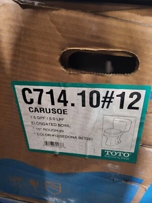 TOTO C714.10#12 CARUSOE UNIV HGHT ELONGATED BOWL-SEDONA BEIGE FITS CARUSOE TANK - Image 1 of 2